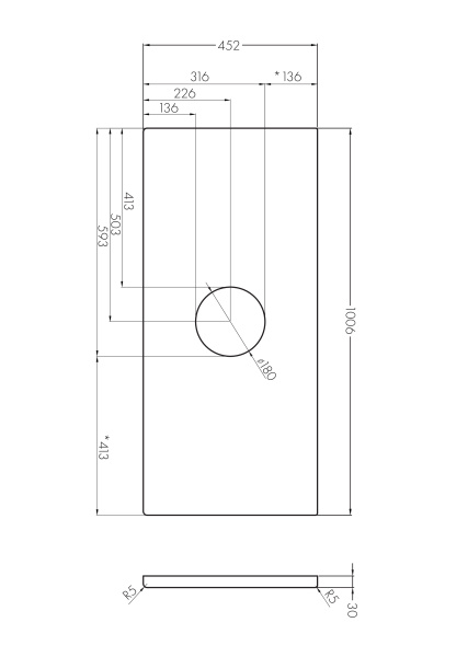 Столешница под раковину Aquaton Брук 100 центр (20+60+20) 1A204805BC010
