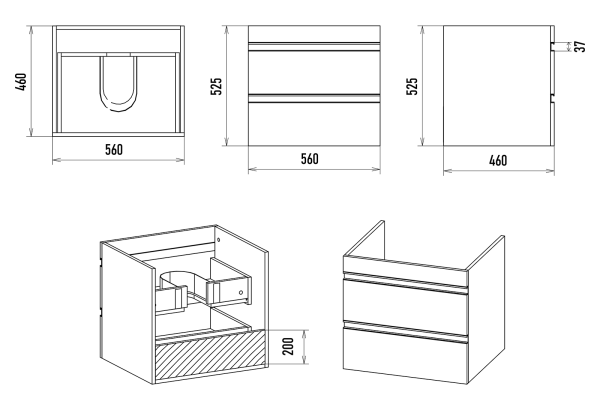 Тумба с раковиной Misty Ингрид 60  УТ000015040