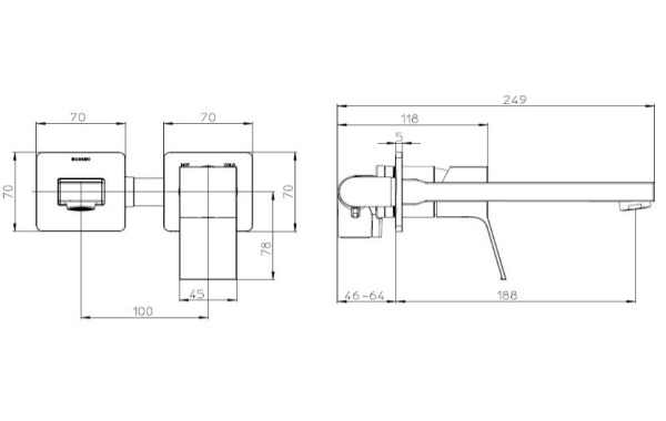 Смеситель для раковины Bossini Aki Z00731.073 черный матовый