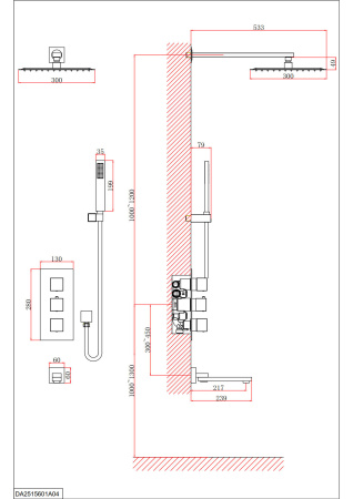 Душевой комплект D&K Bayern.Liszt DA2515601A04