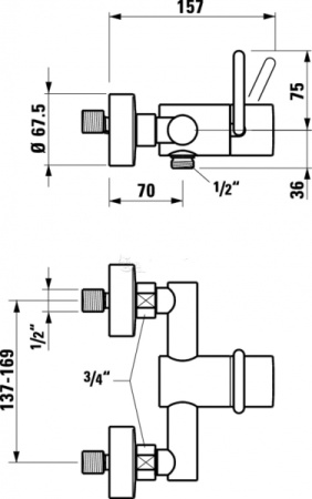 Смеситель для душа Laufen Twinprime 3.3132.7.004.400.1