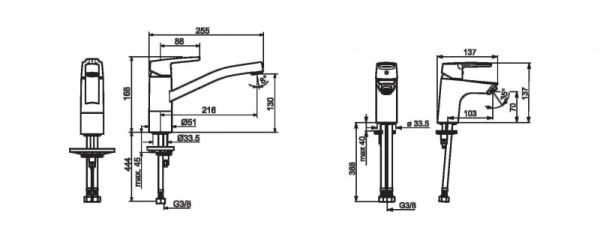 Смесители для умывальника и кухни Oras Saga 3923F