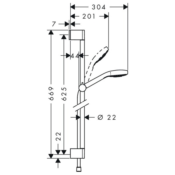 Душевой гарнитур Hansgrohe Croma Select E 1jet 26584400 белый/хром