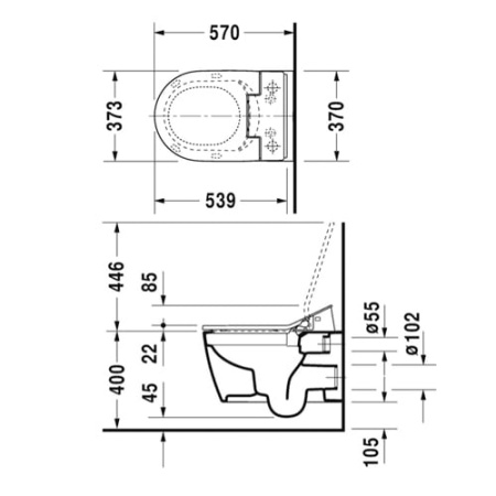 Унитаз подвесной Duravit Rimless ME by Starck 2529590000