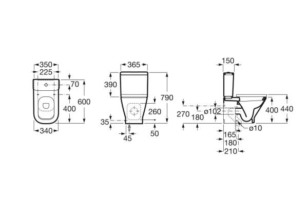 Унитаз напольный Roca The Gap  Compact 342472000