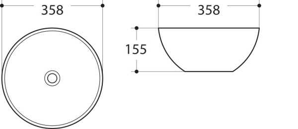Раковина керамическая накладная (35x35) Art&Max AM-107-MB чёрный