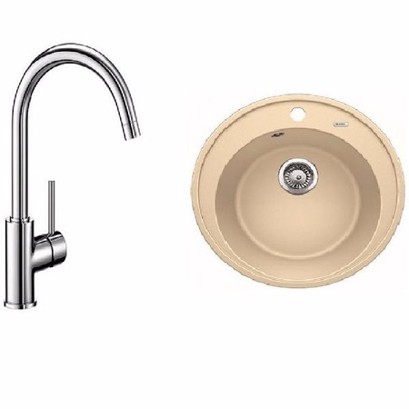 Комплект Blanco RIONA 45 (шампань ) + MIDA (хром) 521400M1