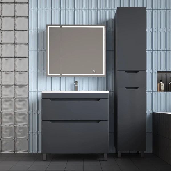 Тумба напольная без раковины 80 см Style Line Остин ЛС-00002396 графит матовый