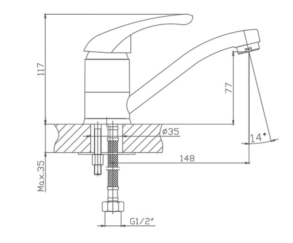Смеситель для кухни Cron CN4503 Смеситель для кухни Cron CN4503