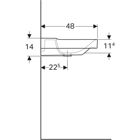 Раковина подвесная 90 см Geberit Xeno² 500.532.01.1