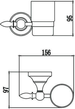 Стакан керамический с настенным держателем Savol 68b S-06858B