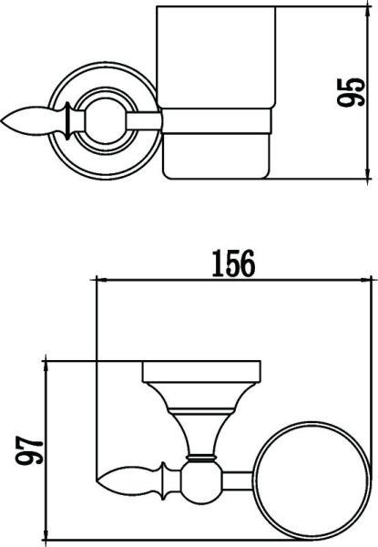 Стакан керамический с настенным держателем Savol 68а S-06858A
