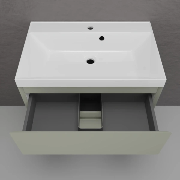 Тумба подвесная без раковины 70 см Style Line Манхэттен ЛС-00002364 оливковый матовый