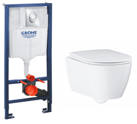Комплект Grohe Essence инсталляция + унитаз с сиденьем микролифт (120130)