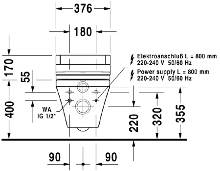 Унитаз подвесной  Duravit DuraStyle 2537590000 без сиденья