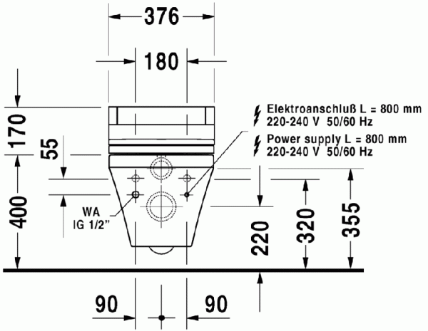 Унитаз подвесной  Duravit DuraStyle 2537590000 без сиденья