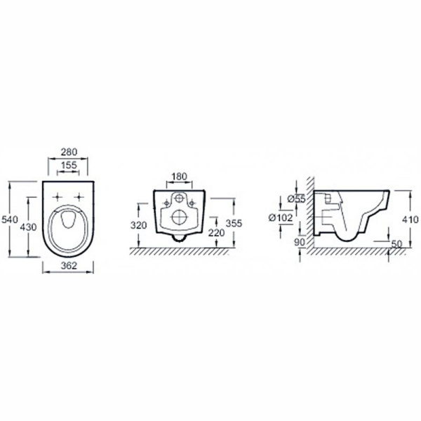 Комплект унитаза с инсталляции Jacob Delafon Odeon Rive Gauche E21745RU-00