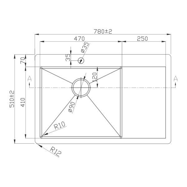 Кухонные мойки:(78х51х20) MELANA ProfLine D7851HG-L, золото