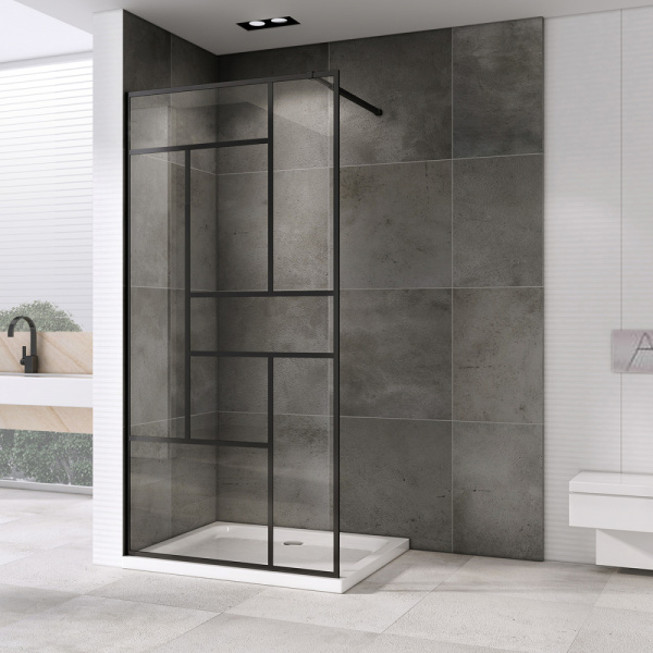 Душевая перегородка (120х200) ABBER Immer Offen AG63120B8 черный