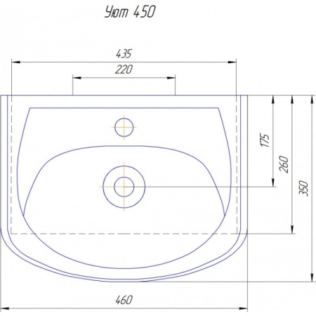 Раковина полувстраиваемая (46х35) СаНта Уют45