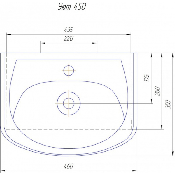 Раковина полувстраиваемая (46х35) СаНта Уют45