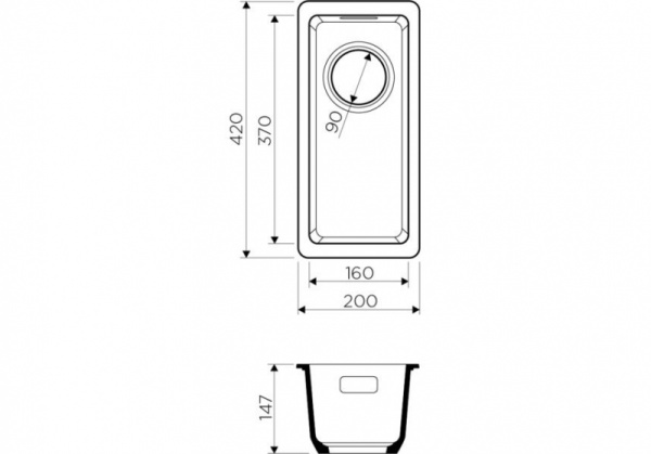 Мойка для кухни Omoikiri Kata 20-U-BL 4993375