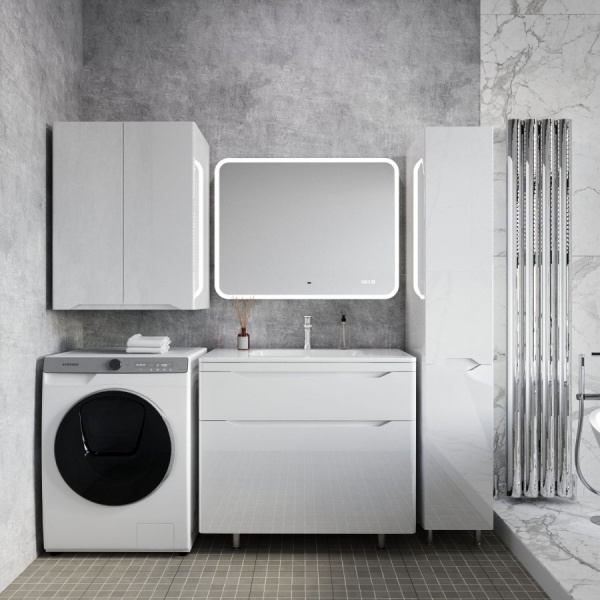 Тумба под раковину Style Line Марелла 90 Люкс Plus СС-00002417 белый глянец