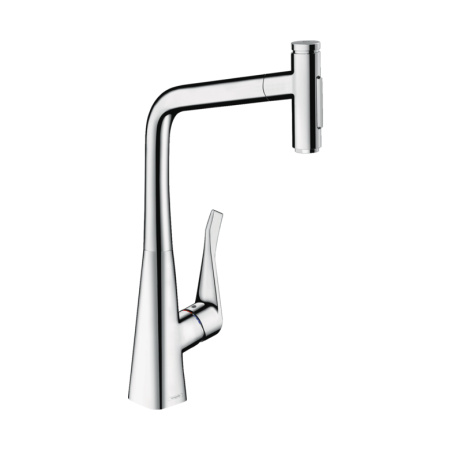 Смеситель для кухни с выдвижным изливом Hansgrohe Metris Select M71 2jet 73816000 хром