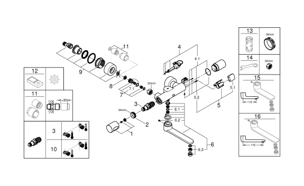 Смеситель электронный для раковины 6V с термостатом Grohe Eurosmart Cosmopolitan E 36333 000 (36333000) хром Смеситель электронный для раковины 6V с термостатом Grohe Eurosmart Cosmopolitan E 36333 000 (36333000) хром