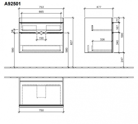 Тумба под раковину Villeroy & Boch Venticello A92501DH