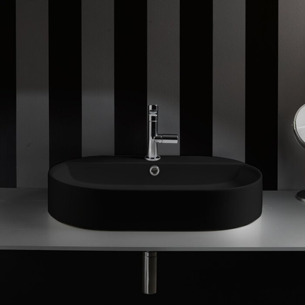 Раковина накладная (65х40) Kerasan Ciotola 028531*0 черный матовый