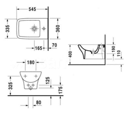 Биде подвесное Duravit 2247150000
