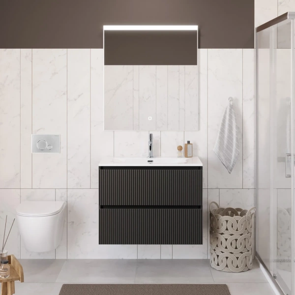 Тумба под раковину 80 BelBagno Uno UNO-800-2C-SO-GSO темно-серый матовый, без раковины