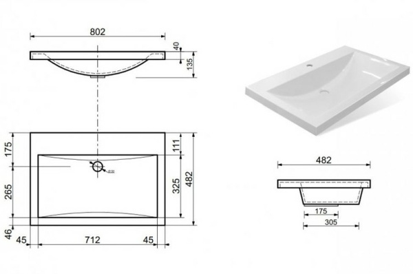 Раковина Misty Монако 80 ФР-00002611