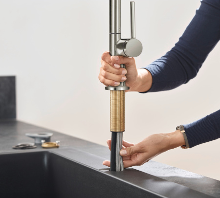 Смеситель для кухни с выдвижным изливом Hansgrohe Talis M54 1jet 72802800 нержавеющая сталь
