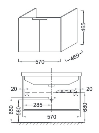 Тумба под раковину Jacob Delafon Struktura EB1200-N18