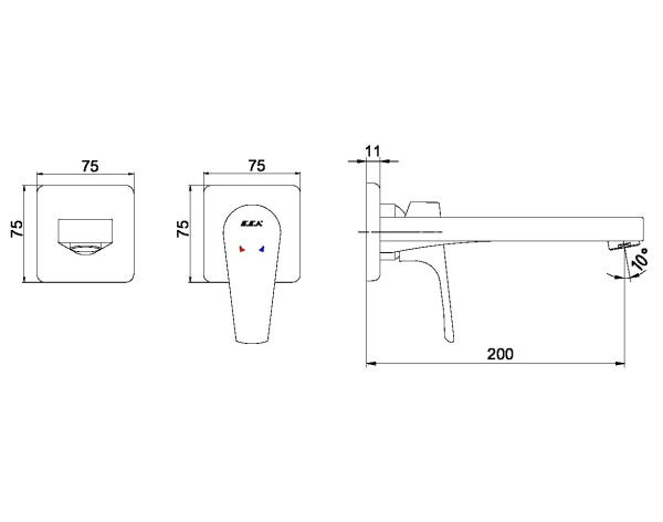 Смеситель для раковины E.C.A. Niobe 102167613EX-KK