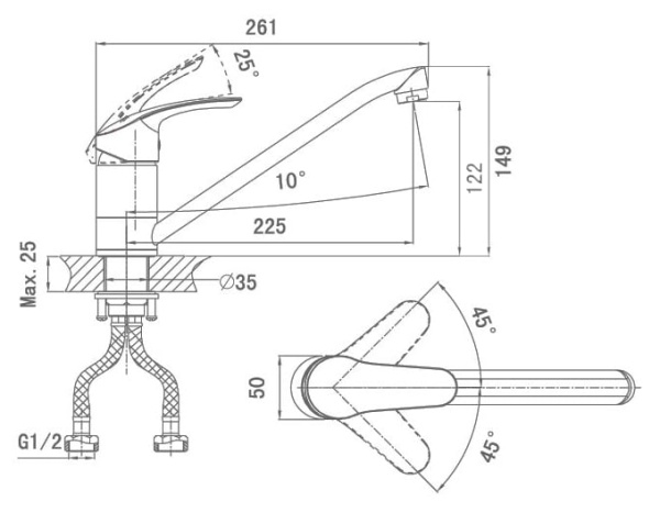 Смеситель для кухни D&K Passau Bayern DA1192301