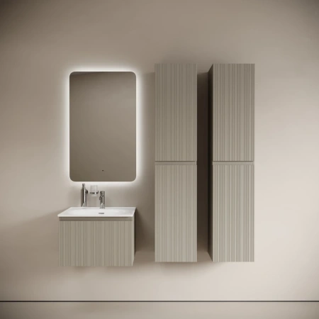 Тумба без раковины подвесная Sancos Code CD60GP серая платина матовый