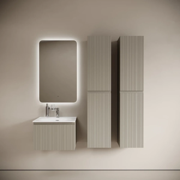 Тумба без раковины подвесная Sancos Code CD60GP серая платина матовый