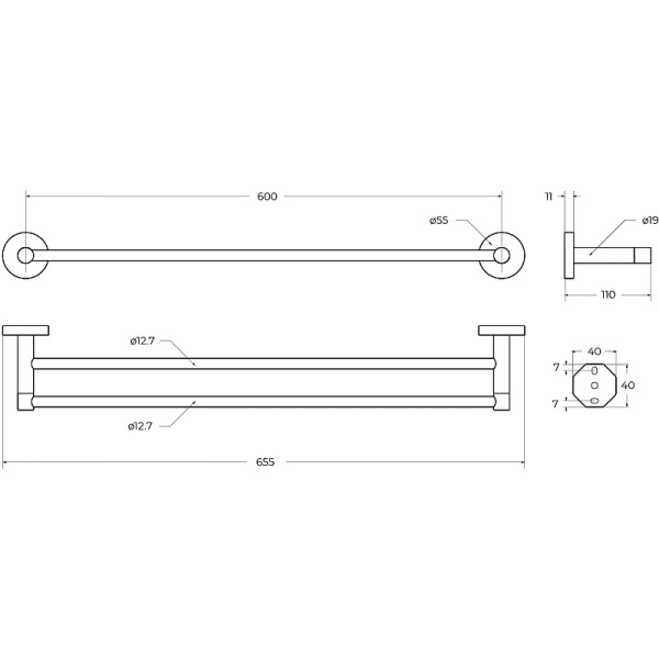 Полотенцедержатель двойной CEZARES RELAX-THD-65-01 Полотенцедержатель двойной CEZARES RELAX-THD-65-01