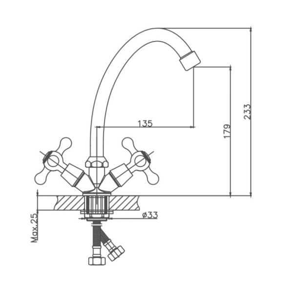 Смеситель для кухни Cron CN4008-2 Смеситель для кухни Cron CN4008-2