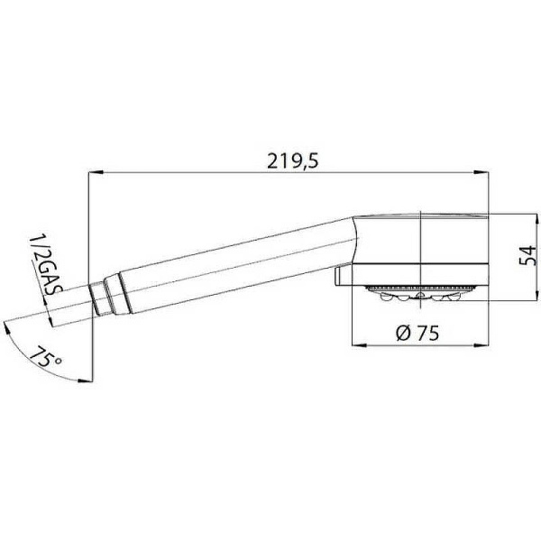 Ручной душ 5 режимов Bossini Cilindrica B00162.030 хром