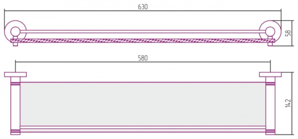 Полка стеклянная с ограничителем Сунержа Каньон (L 600) 00-3004-0600 Полка стеклянная с ограничителем Сунержа Каньон (L 600) 00-3004-0600