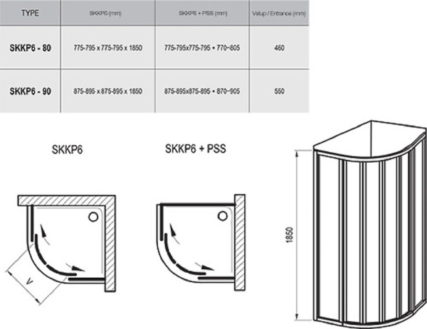 Душевой уголок Ravak Supernova SKCP6-90 90x90 32070100ZG