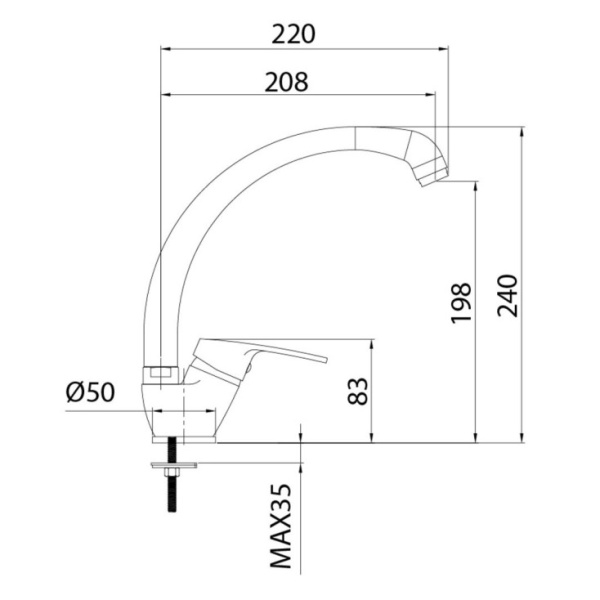 Смеситель для кухни Milardo Meal (M05SB0JM05)