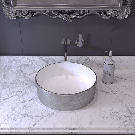 Раковина накладная (35,5х35,5) Grossman Color GR-5020SW, серебро