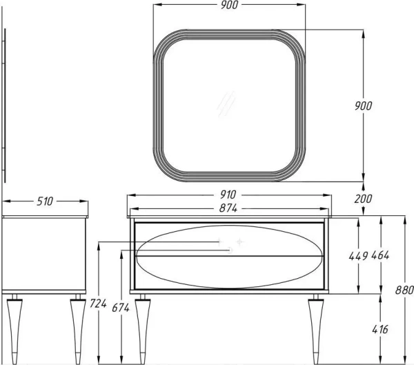 Ножки для мебели Opadiris Ибица 00-00003610 белый/золото