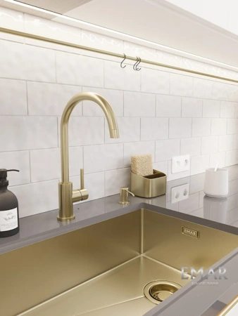 Смеситель для кухни EMAR ECB - 3004 PVD Matt Gold