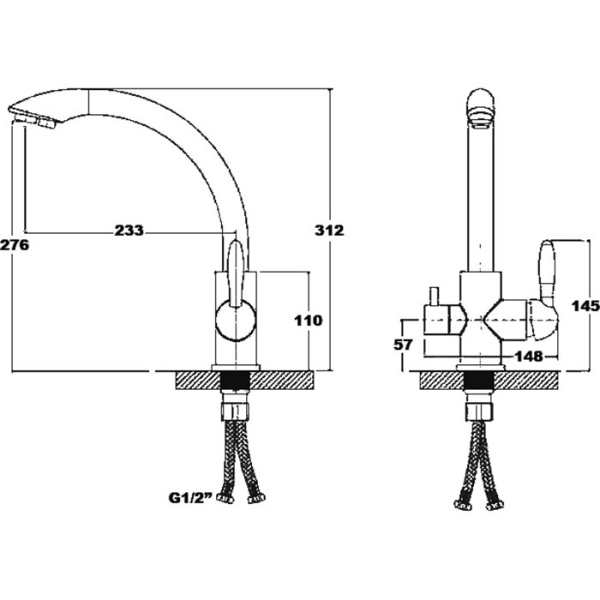 Смеситель для кухни с подключением к фильтру  Paulmark Essen Es213001-418